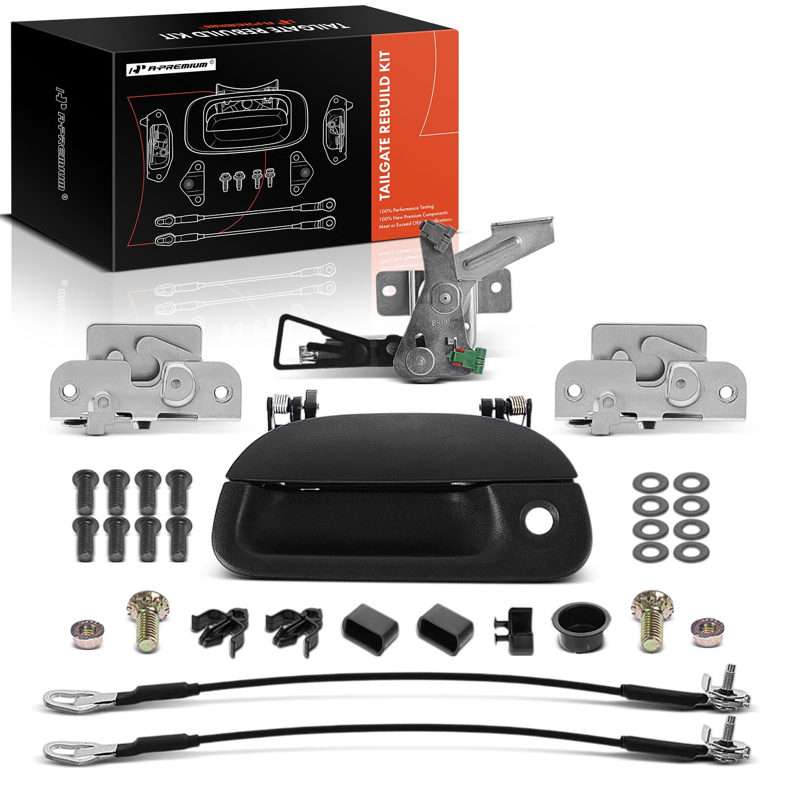 A-Premium 32-Pack Tailgate Handle Latch Rebuild Kit | for Ford F-150 1997-2003 F-250 Super duty F-350 Super duty 1999-2007 Rear Tailgate Parts Metal Handle Bezel Cable Hinge product thumbnail 2