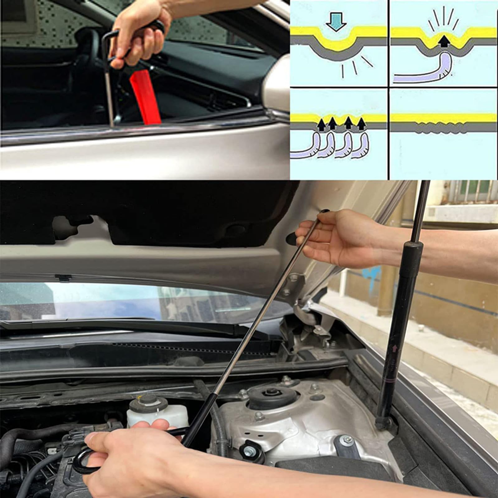 CENPEK Auto Body Dent Reparatie Gereedschap Deuk Verwijdering Trekker,DIY Auto Body Verfloze Deuk Verwijdering Gereedschap Kit met Tabs Verf Dent Reparatie Lifter Tool