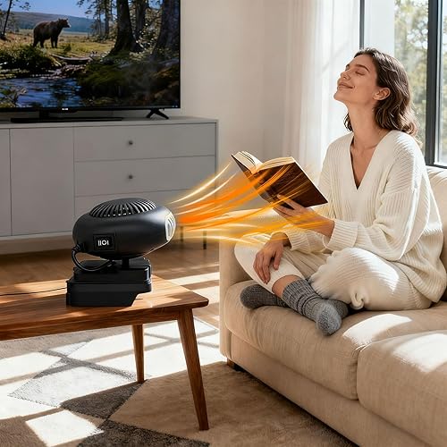 Miniatura 5 de Calentador personal alimentado por USB, calentador de espacio portátil para escritorio y automóvil, calefacción silenciosa rápida para oficina