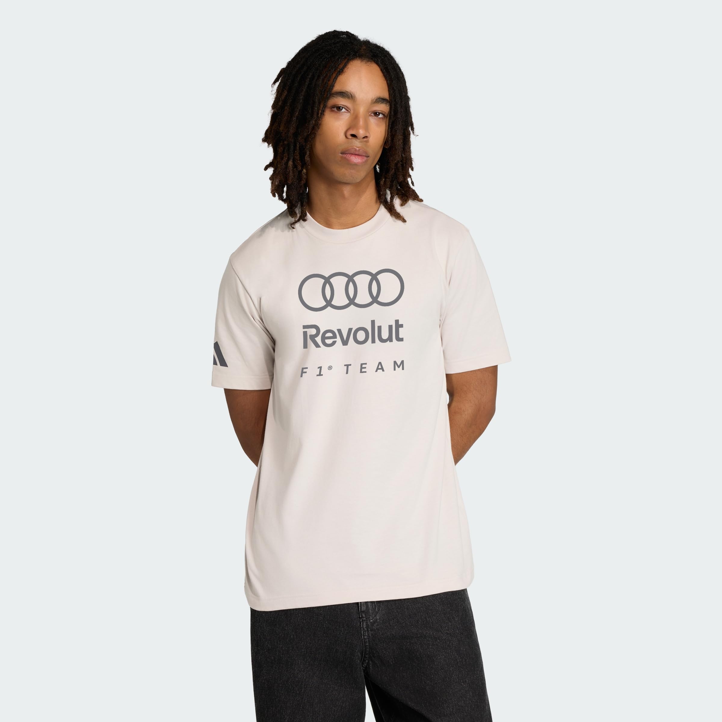 adidas Men's Audi Formula ONE Team DNA Graphic TEE, Chalk Pearl, L