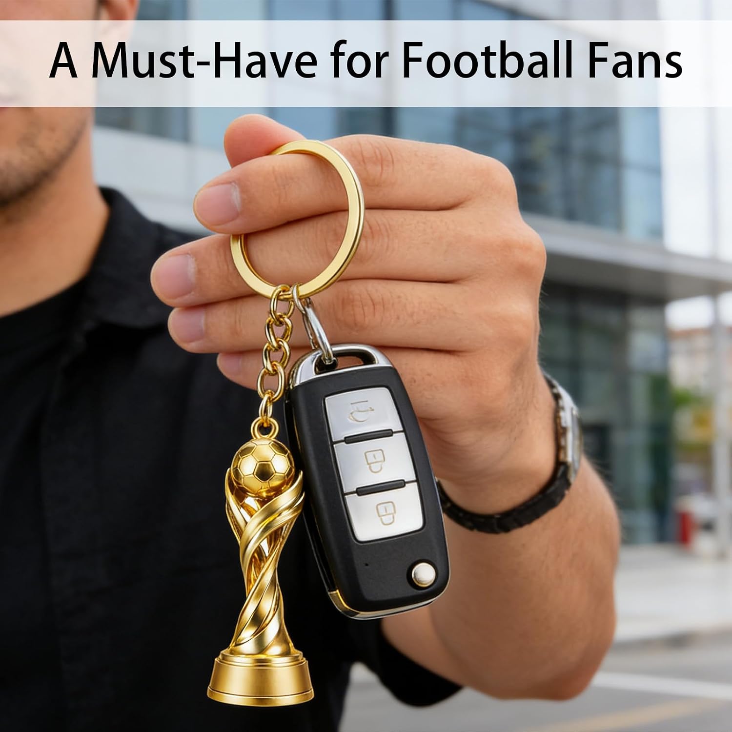 2 PCS World Cup Golden Trophy Keychain Set - LOVE Soccer Ball Charm, Premium Zinc Alloy Football Fan Gift, Sports Event Keys for Backpacks, Bags, Fans & Collectors World Cup Souvenir image 5
