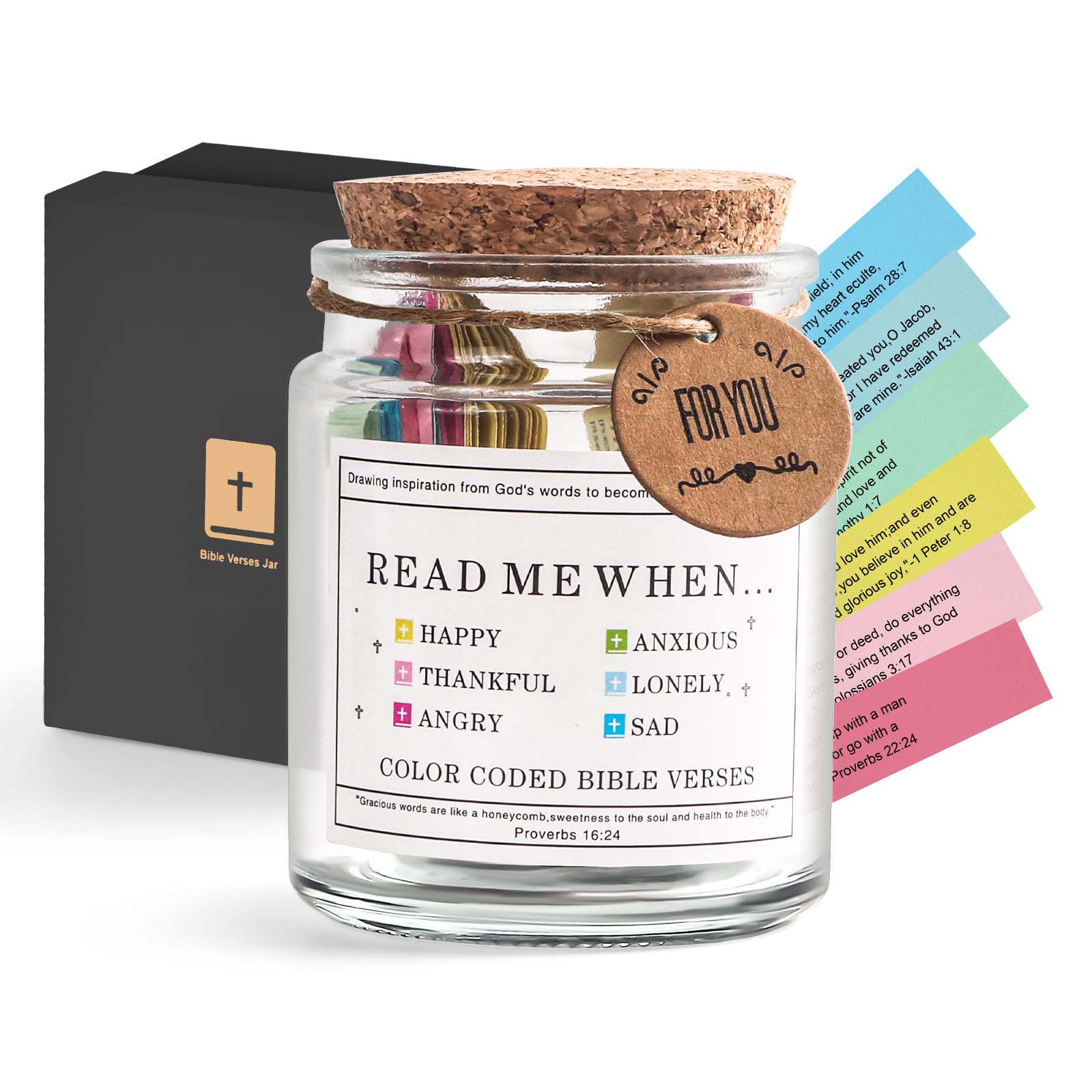 Ailanxin Bible Verse Jar, Read Me When Bible Verses Jar for Daily Encouragement, Inspiring Prayer and Reflection, Christian Gift for Men and Women, Religious Graduation Gift for Her