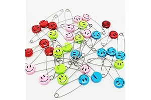 30pack Safety Pins Child Proof Safety Pin, Candy-Color- Smile Cute Baby Safe...