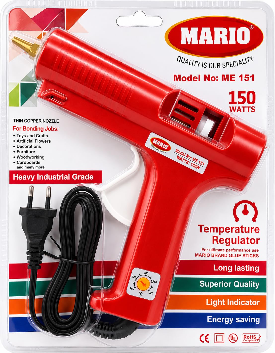 Mario Hot Melt Glue Gun - 150W, Temp Control -12