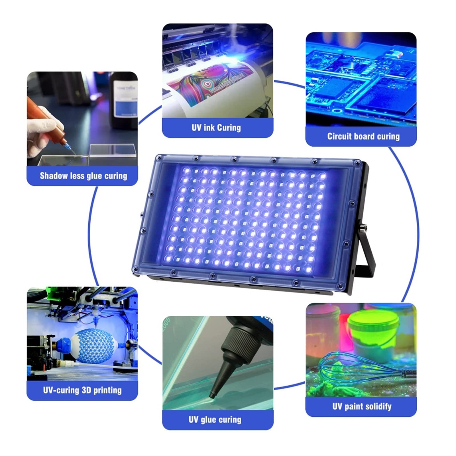LED-UV-Gel-Härtungslampe, LED-UV-Flutlicht 150 LEDs 300 W UV-Licht wasserdichte Lampe for UV-Kleber-Härtung 3D-Druck-Leiterplatten-Härtung einfach zu bedienen