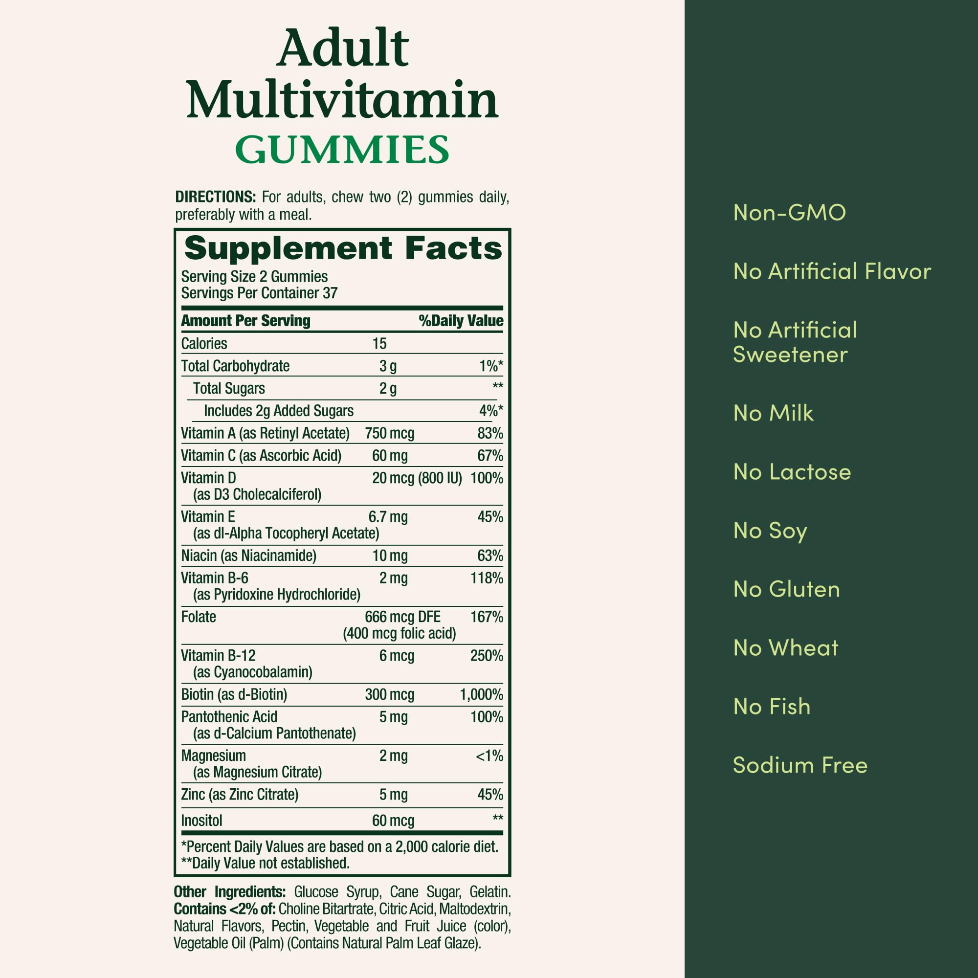 Nature's Bounty Adult Multivitamin Gummies, Orange, Cherry & Grape, 75 Ct — Amazon image 6
