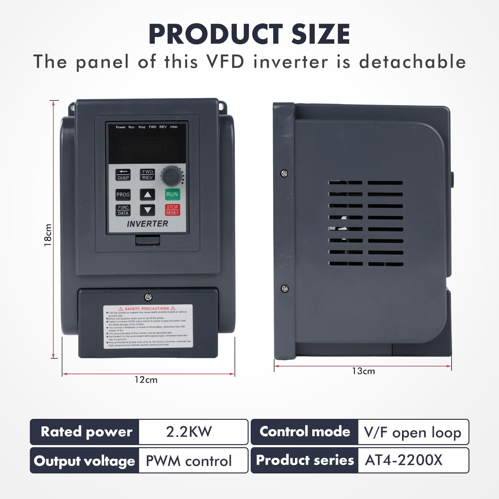 Jadeshay Variatore di Frequenza VFD 2,2KW 8A Inverter 220V Monofase a 380V Trifase Regolatore di velocità del Motore 50/60Hz per Controllo velocità Motore Mandrino
