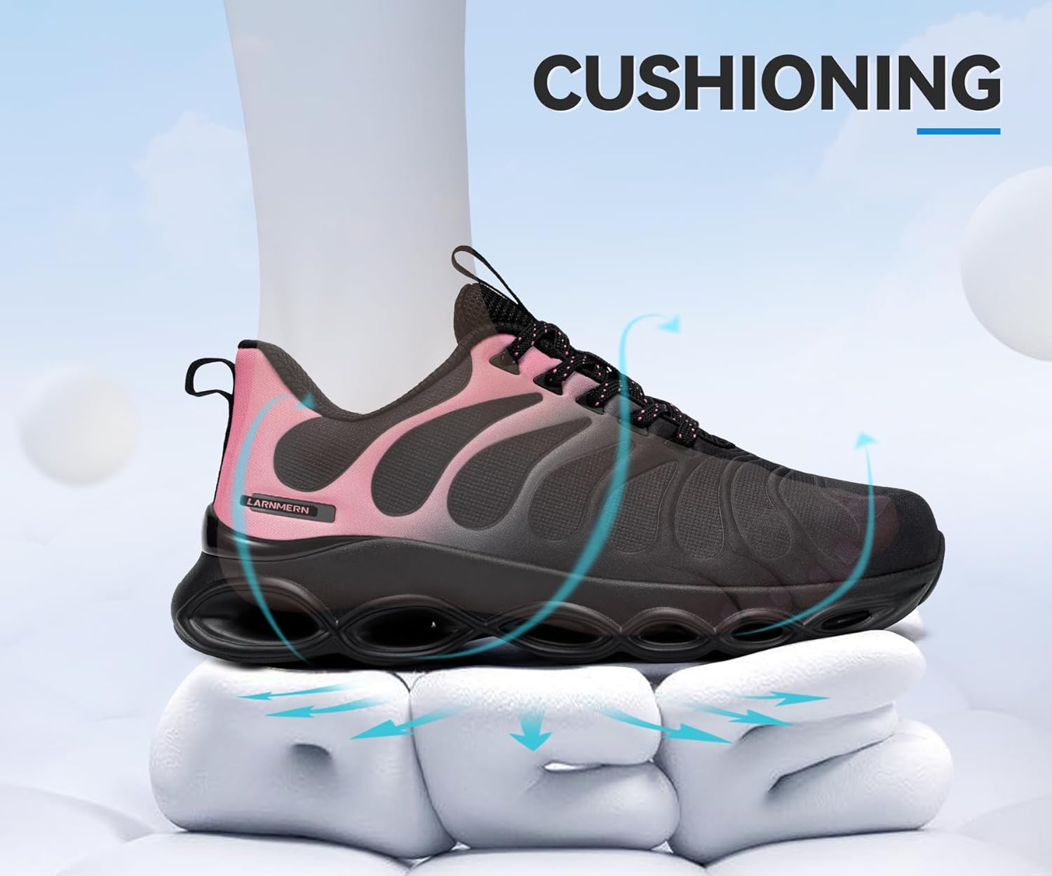 LARNMERN Steel Toe Shoes for Women Lightweight Comfortable Safety Shoes Sneakers Steel Toe Sneakers Work Colorful Breathable Fashionable Footwear - Image 5