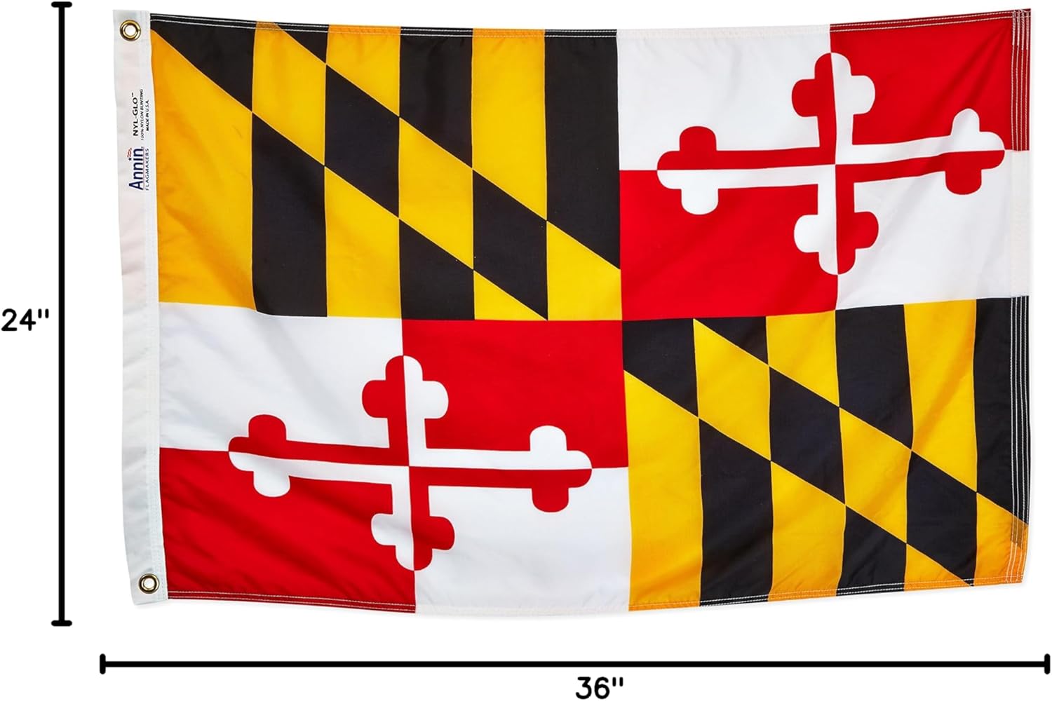 Annin Flagmakers Maryland State Flag USA-Made to Official State Design Specifications, 2 x 3 Feet (Model 142350) - Image 3