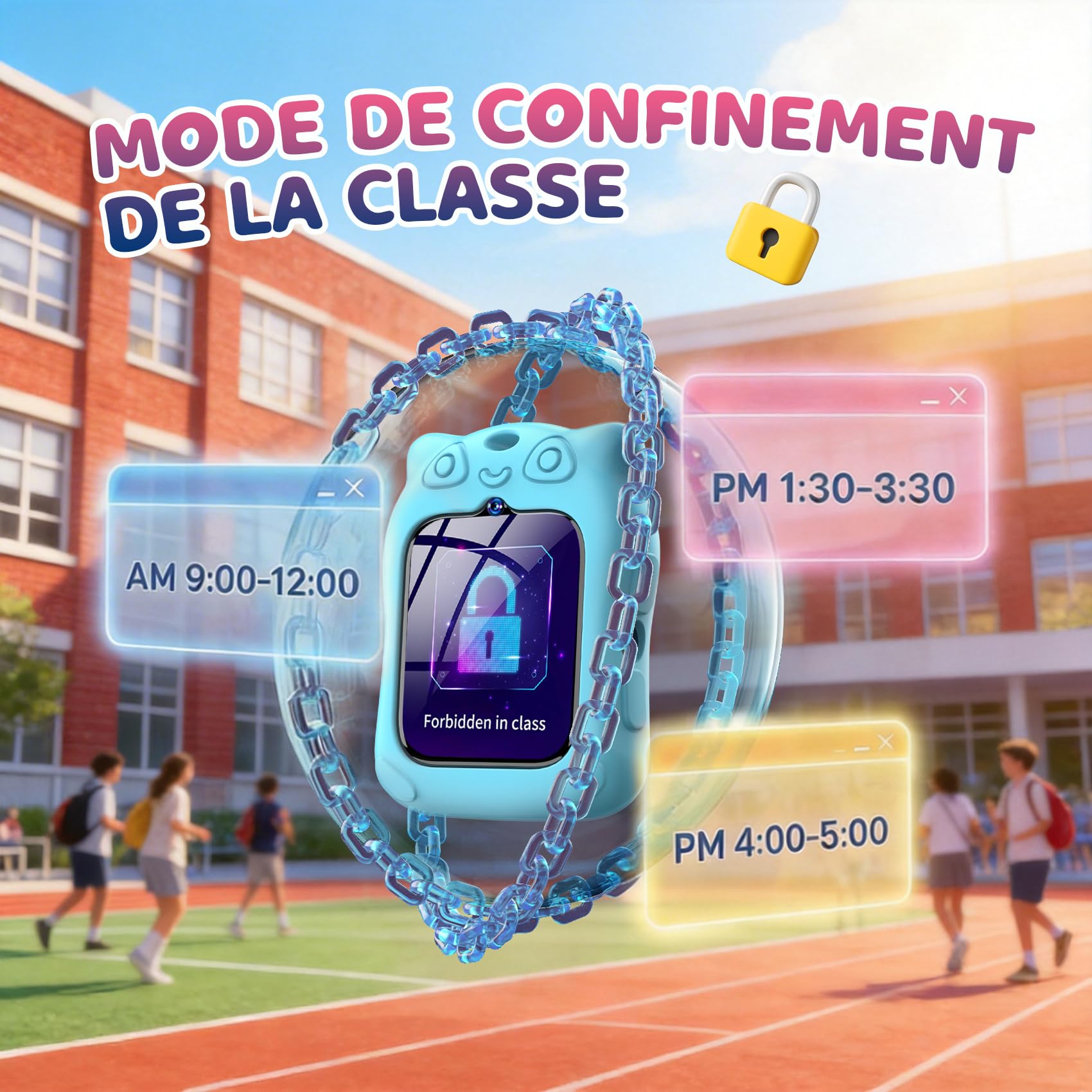 Blackview Montre Connectée Enfant, Écran Tactile Couleur HD 1,75", GPS, Appel d'urgence SOS, Appel vidéo 4G HD, Appel téléphonique, Chat Vocal,réveil,Torche LED,Jeu de Puzzle, pour Enfants