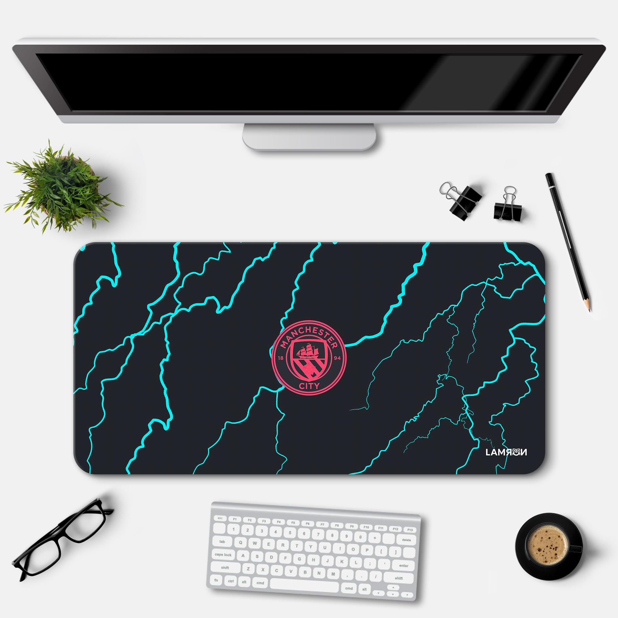 Lamron Manchester City Football Printed Desk Mat | Deskpad | Mouse Pad | Laptop Mat for Work from Home | Gaming Anime Art Mouse Pad | Computer Table Mat | Deskpad for Office Table (11 x 23 Inch) (B0D2P3H6RF) Amazon Price History, Amazon Price Tracker