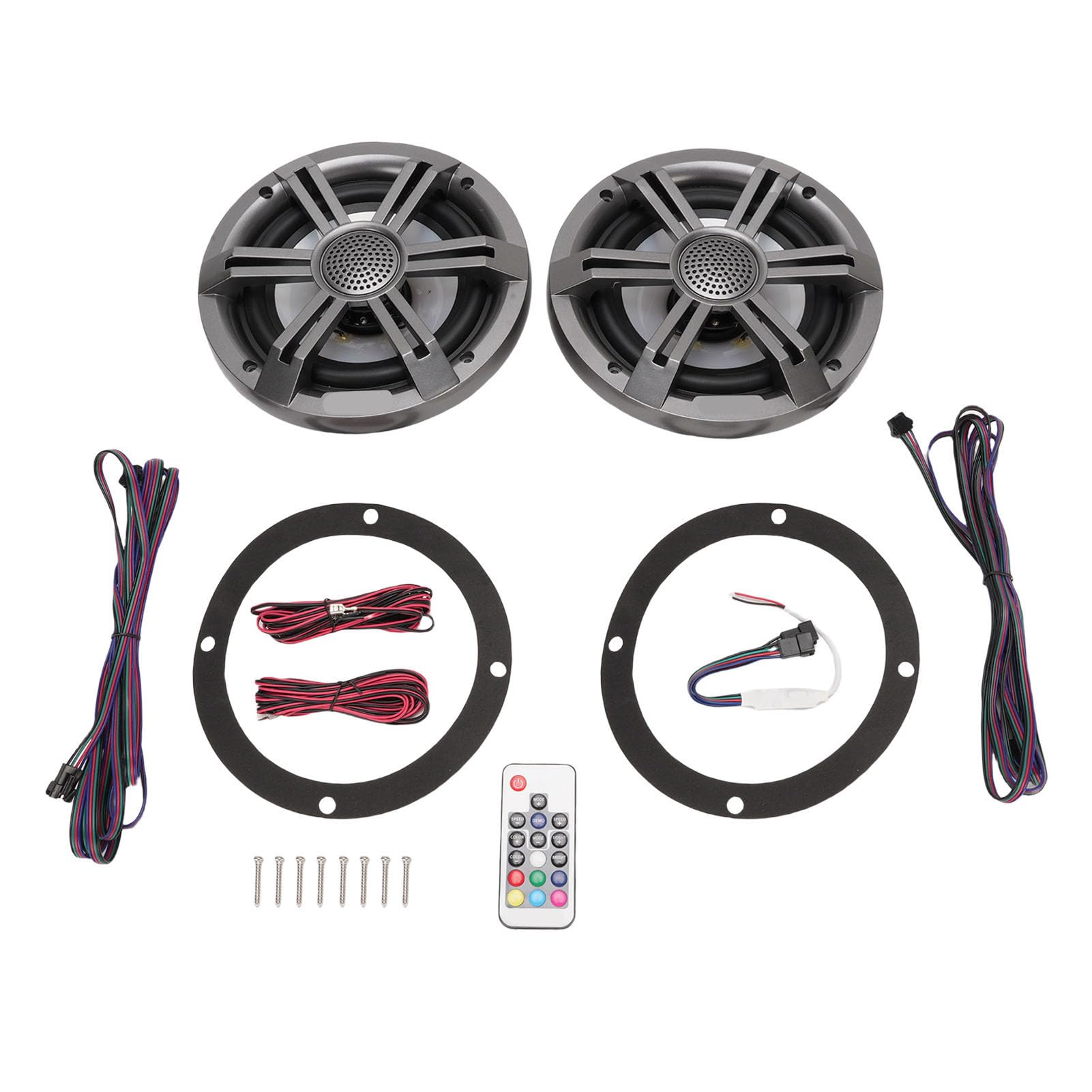 Altoparlante per Barche Marine da 6,5 ​​pollici 150 W, Altoparlante Stereo LED RGB IP66 Ad Alta Potenza, con Illuminazione Multicolore Rimovibile, Ideale per Auto, Moto, Yacht, Barche da