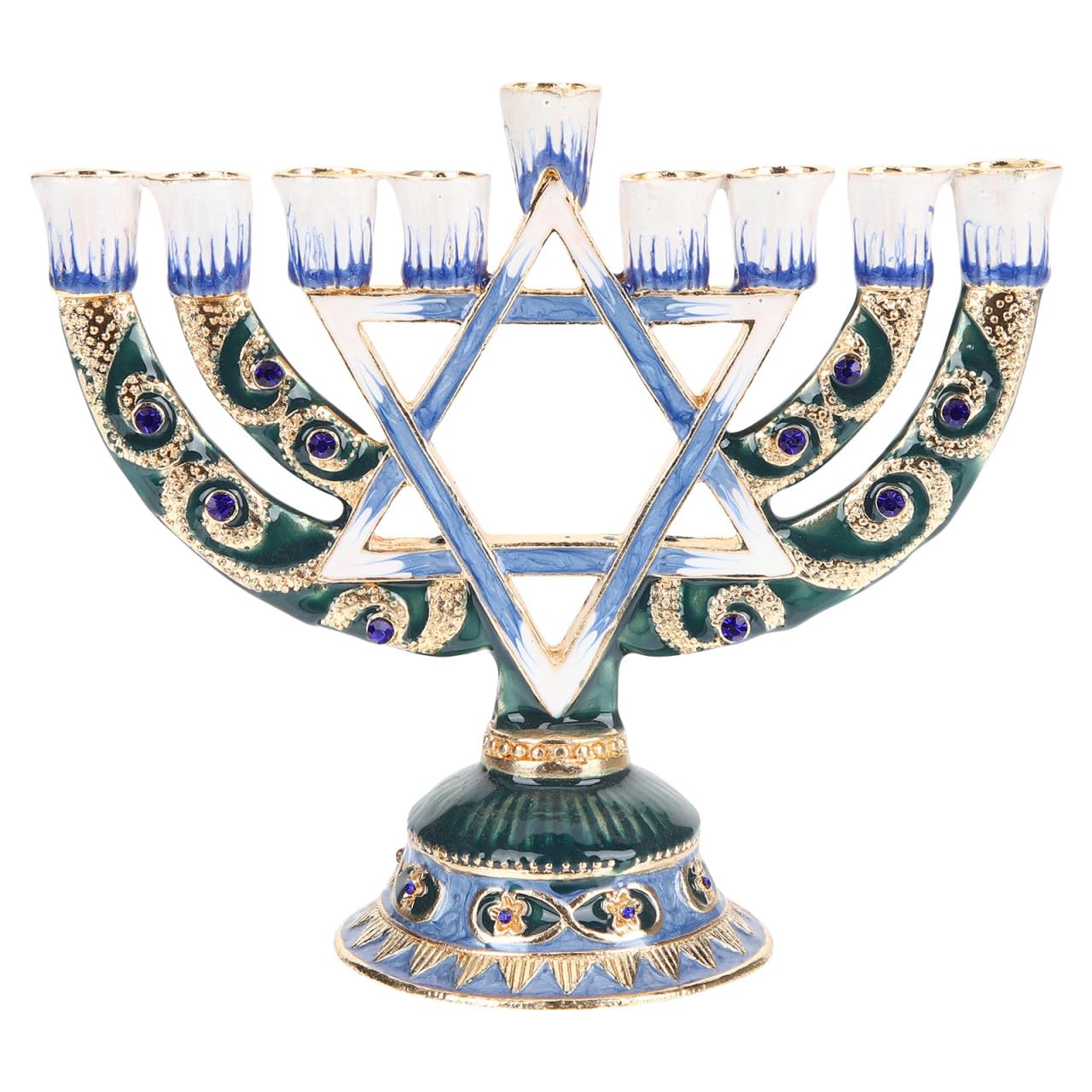 BESTonZON Retro Candlestick a 9 Rami, Candeliere Ebraico in Lega, Ornamento Hanukkah per Amici