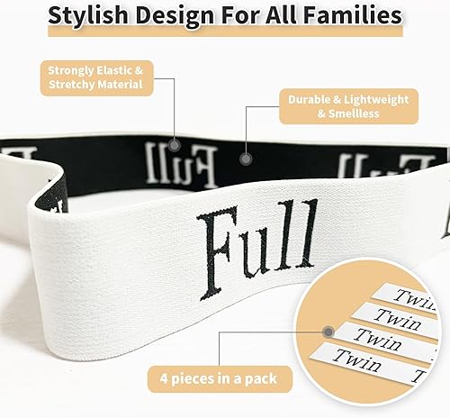 Miniatura 10 de Bandas organizadoras de sábanas para armario de lino (paquete de 4 unidades), juego de correas de sábanas, protector de sábanas para organización y