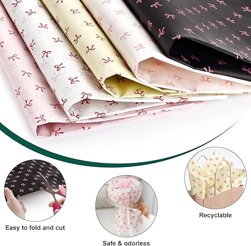 Miniatura 5 de Cbfoeyk Papel de seda de color, papel de regalo grueso de 19.6 x 27.5 pulgadas, papel de regalo grande, 1 rollo de cinta, 25 hojas de papel de seda