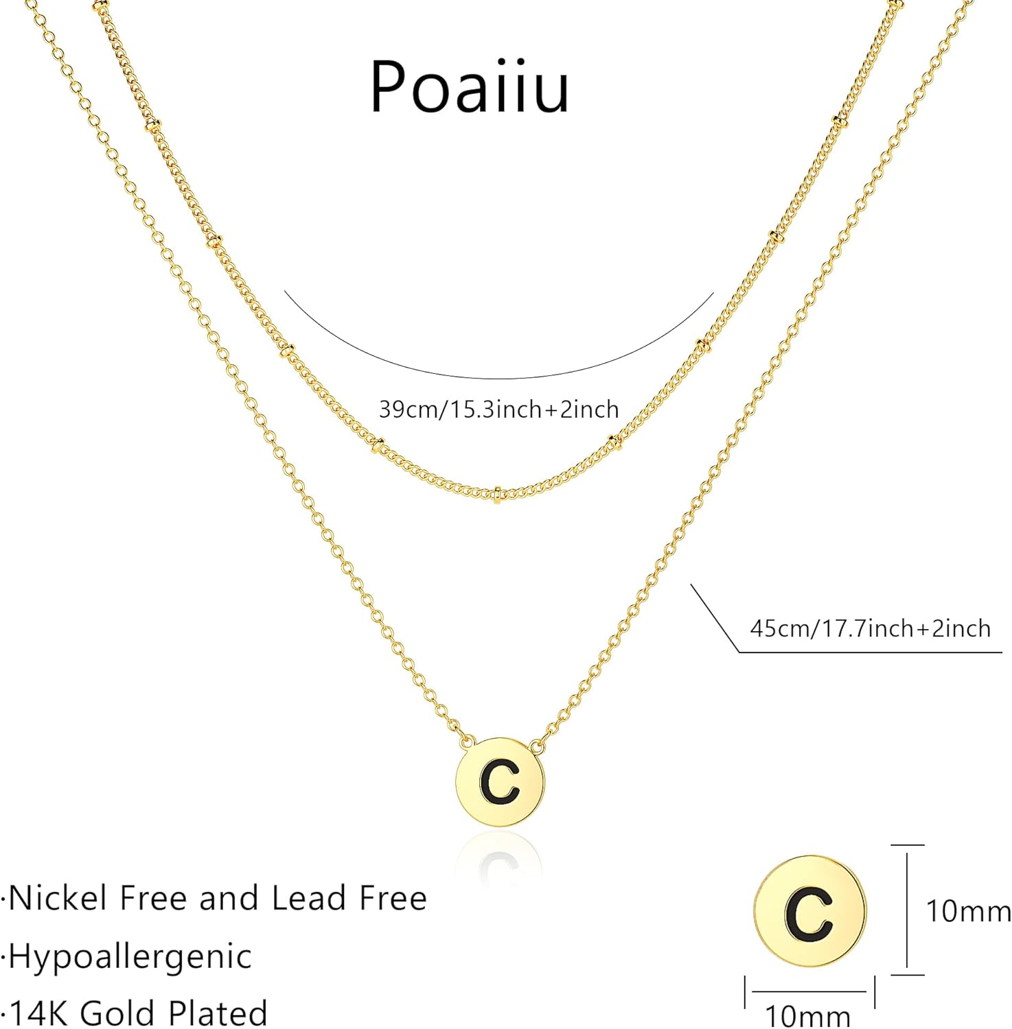 Initial Necklaces for Women,Dainty 14k Gold Plated A-Z Layered Letter Pendant Necklace Simple Name Charm Choker Stack Satellite Chain Trendy Tiny Valentine's Day Birthday Gifts Jewelry Sets - Image 5
