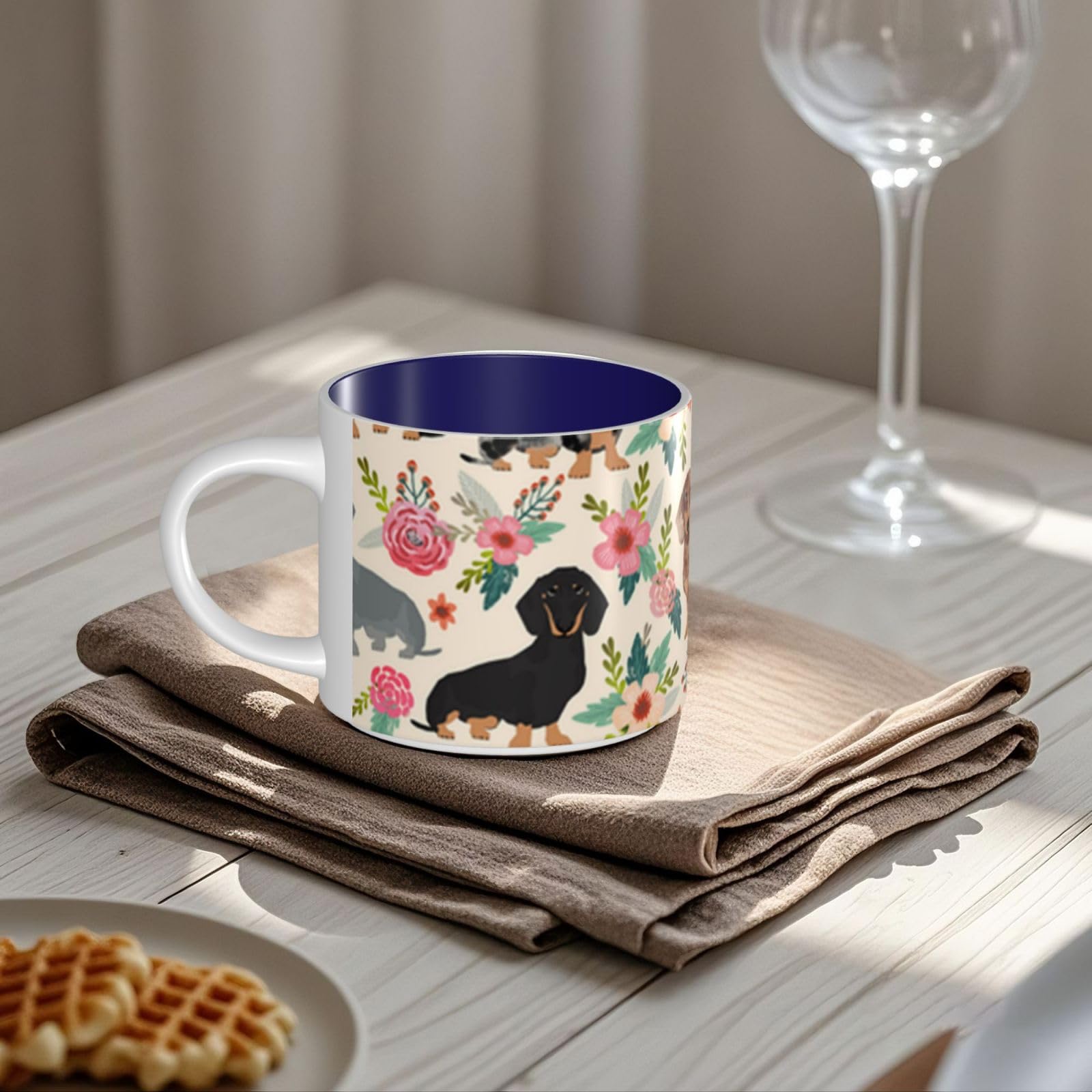 Jamnik kwiatowy nadruk duża pojemność ceramiczne kubki ceramiczne kubek do kawy