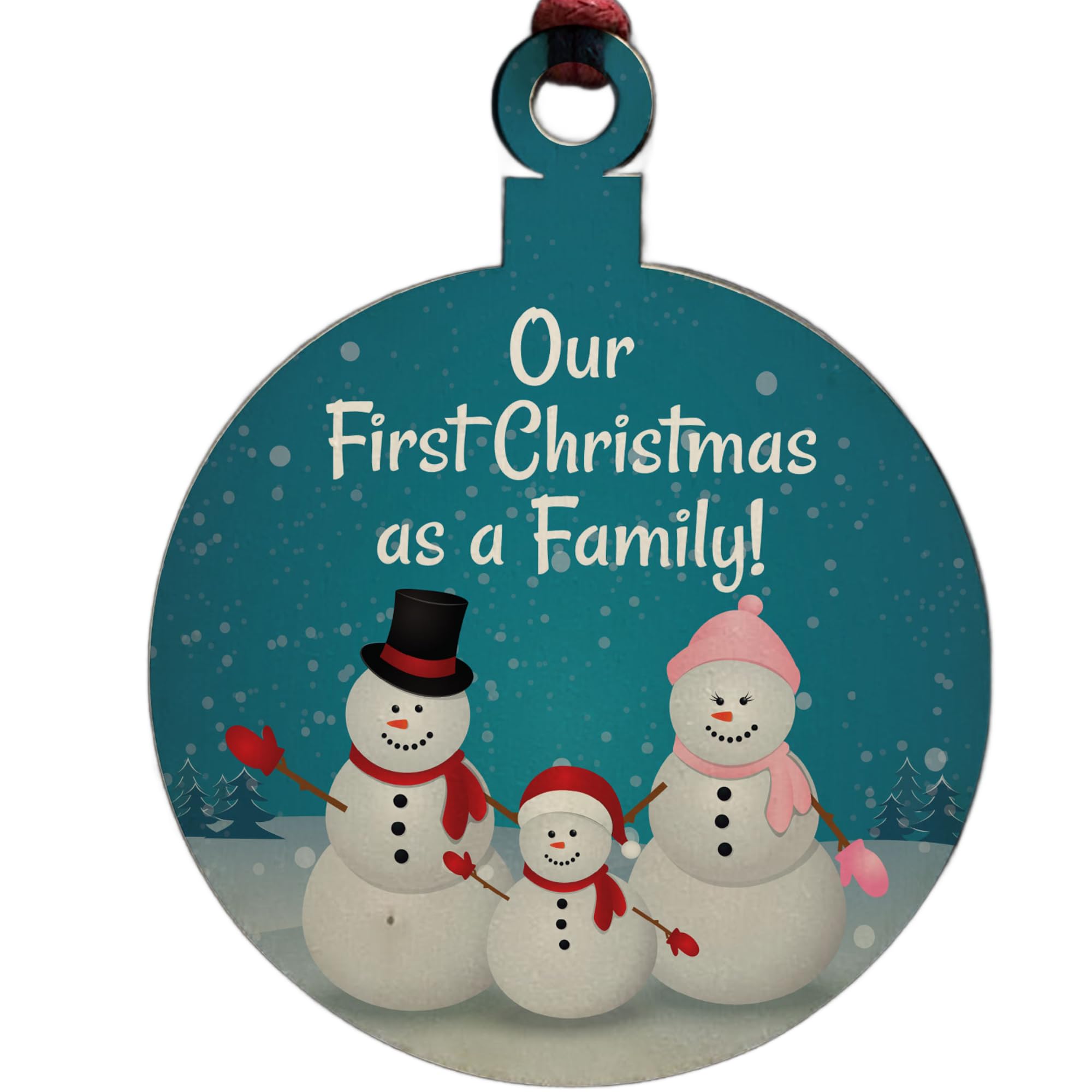 Red Ocean 1St Christmas Bauble As A Family Wood Hanging Babys 1St Xmas from B&Q