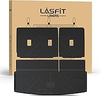 Vista 14 de LASFIT Alfombrillas para Ford F250 F350 F450 2017-2026 Crew Cab asiento delantero de cubeta Trasero con alfombra de almacenamiento plegable plana