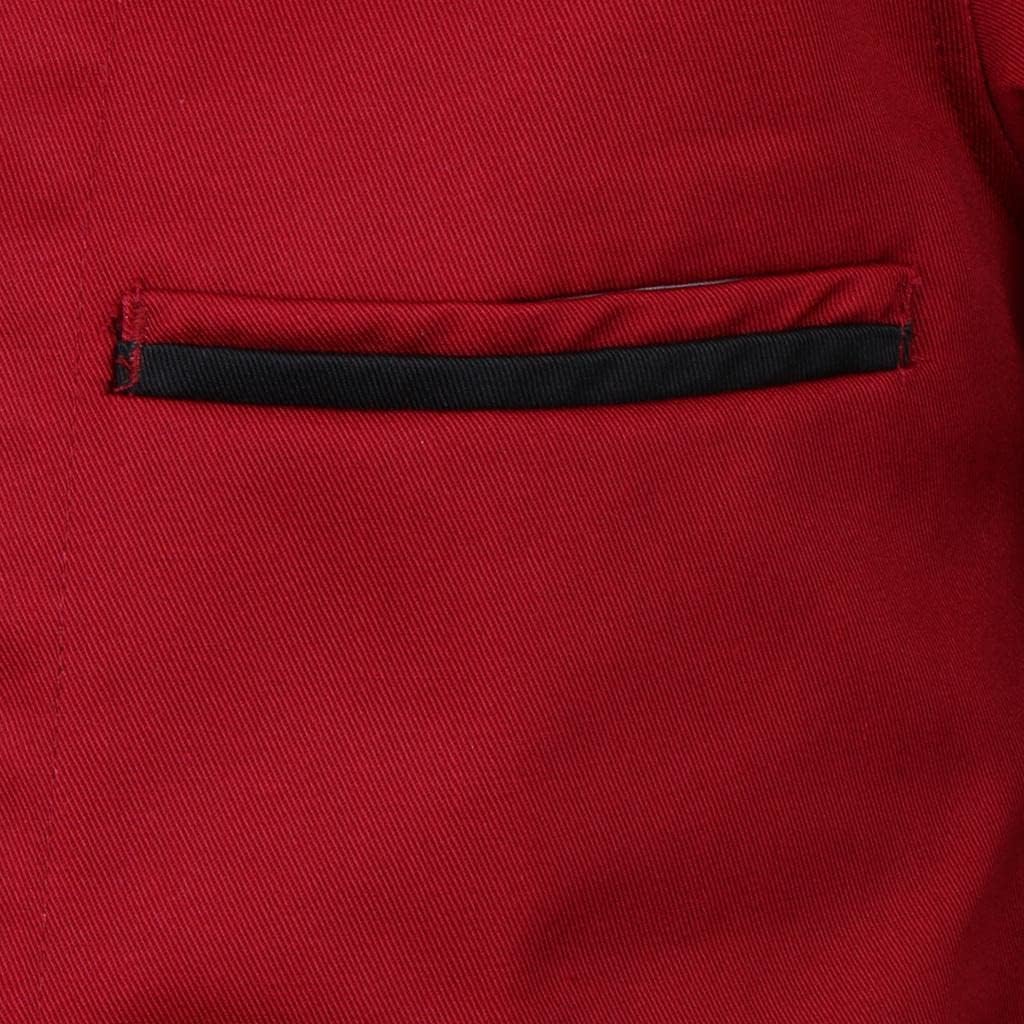 Women Men Chef Jacket Long Sleeve Baker Jacket Chef Clothing, Red, M