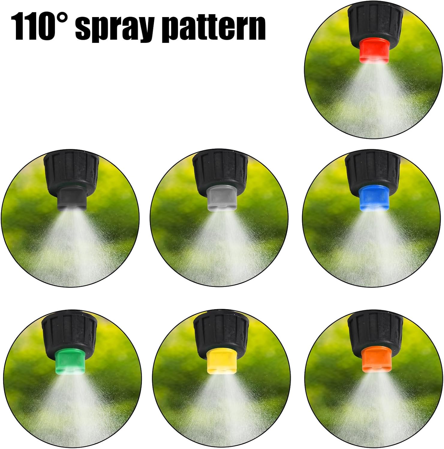 2 Sets 110° Flat Fan Spray Nozzles, 14pcs 0.1-0.6mm Interchangeable Sprayer Replacement Nozzle Tips with M14x1.5 Elbow Base for Garden Boom Pump Sprayer Knapsack Agricultural Tank Equipment image 4