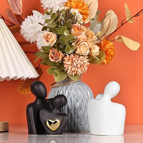 Miniatura 4 de Mini escultura para parejas, decoración de soporte de TV, estatua de amor para decoración del hogar, figura de pareja con corazón dorado, artículos