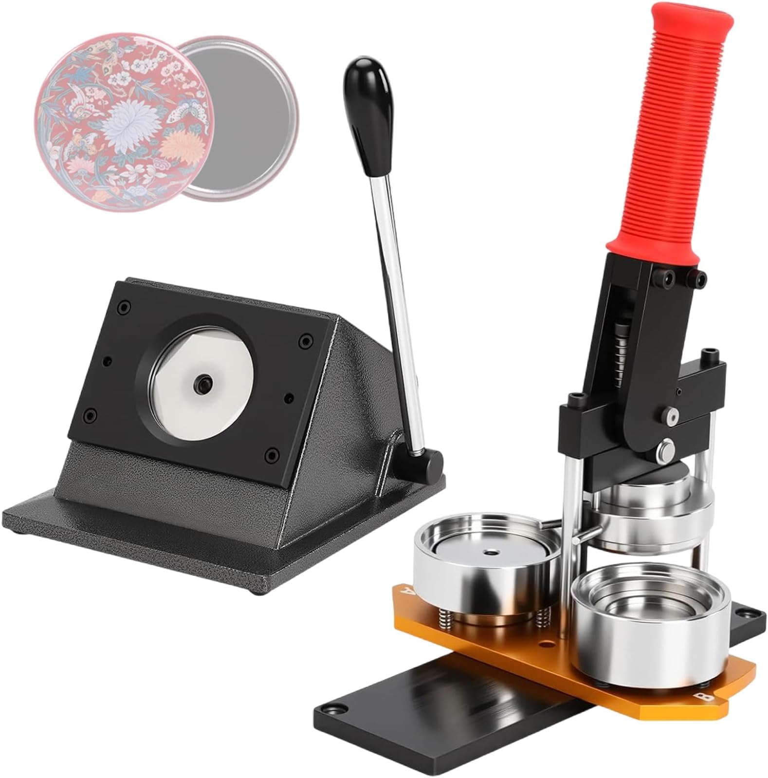 Button Maker Machine,w/Paper Cutter + 100 Sets Supplies,2.28"(58mm) Round Badge Making Kit,DIY Photo Fridge Magnet Making Device Set2
