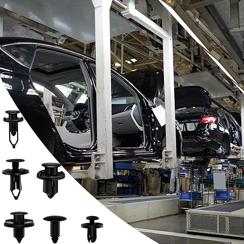 Miniatura 6 de Juego de 200 clips de retención de automóvil, remaches de pasador de empuje automático de tamaños populares, clips universales de plástico para
