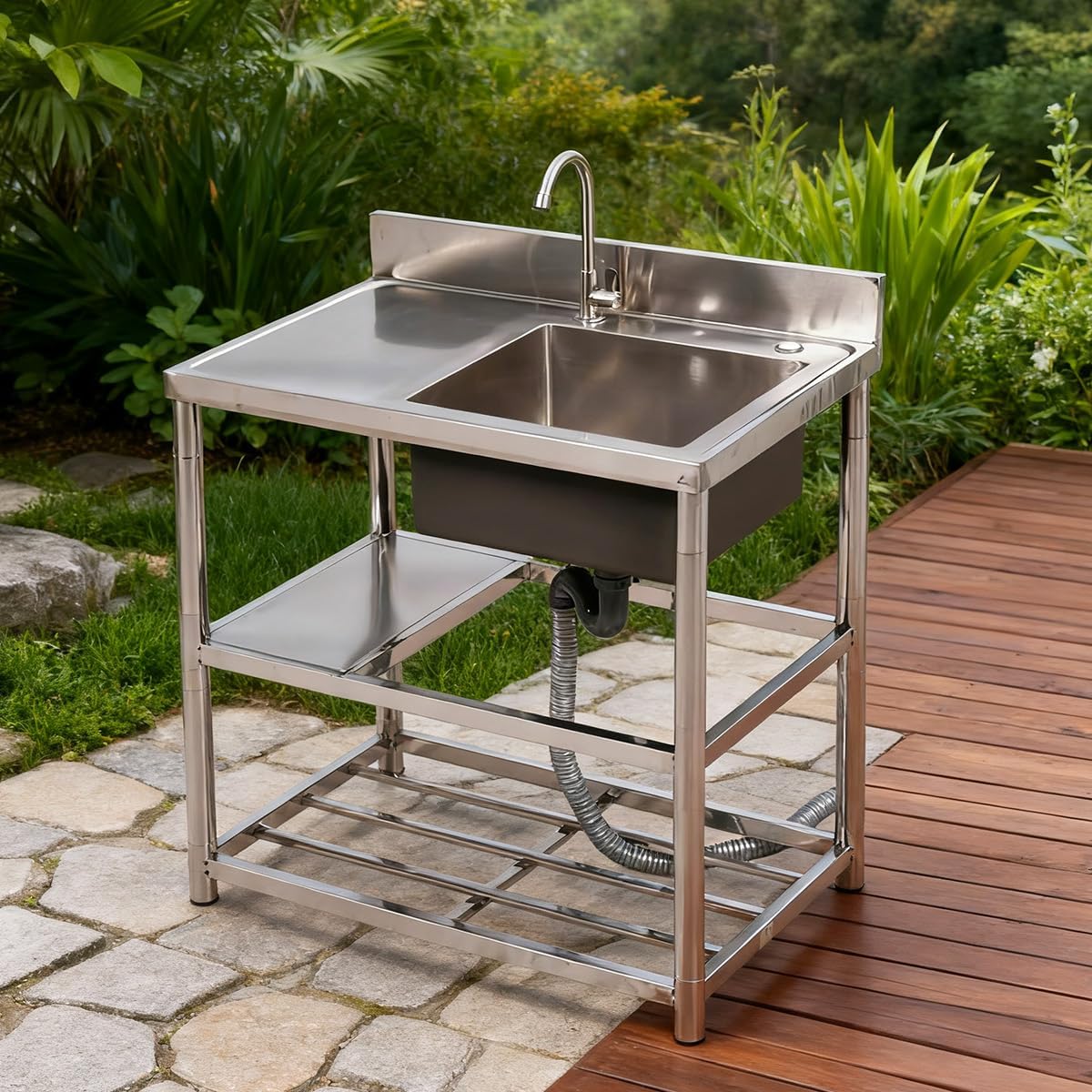 人気 ステンレス簡易流し台 ガーデンシンク 屋外A55B757 簡易 ガーデン