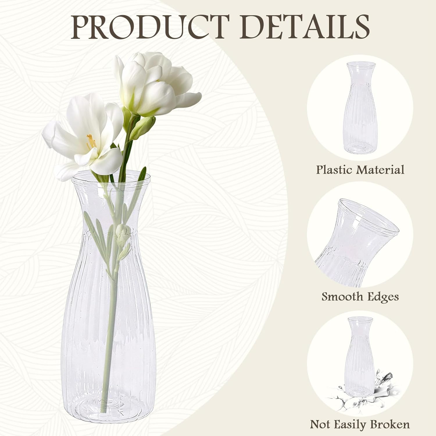 18 Pcs Plastic Bud Vases Bulk Small Clear Flowers Vases Shatterproof Bud Vase for Centerpieces Wedding Decorations Home Banquet Dinners Table Decor(1.94 x 6.69 Inch)