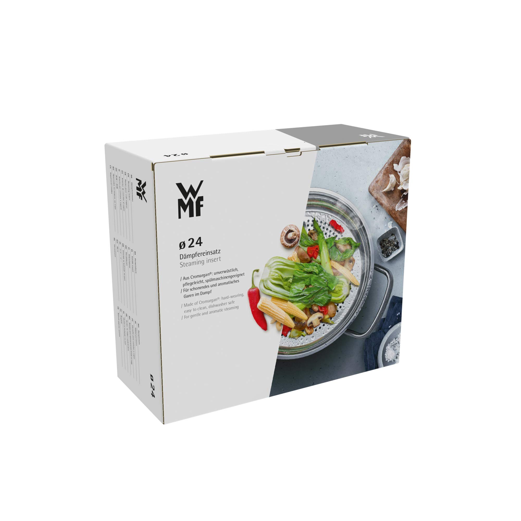 WMF Compact Cuisine vaporera para verduras/tuberculos 24 cm, inserto de vapor para olla, acero inoxidable Cromargan, apto para lavavajillas