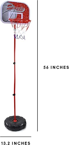 Miniatura 5 de Juguete deportivo de baloncesto para niños, aro de baloncesto con soporte, incluye pelota y bomba, a partir de 3 años