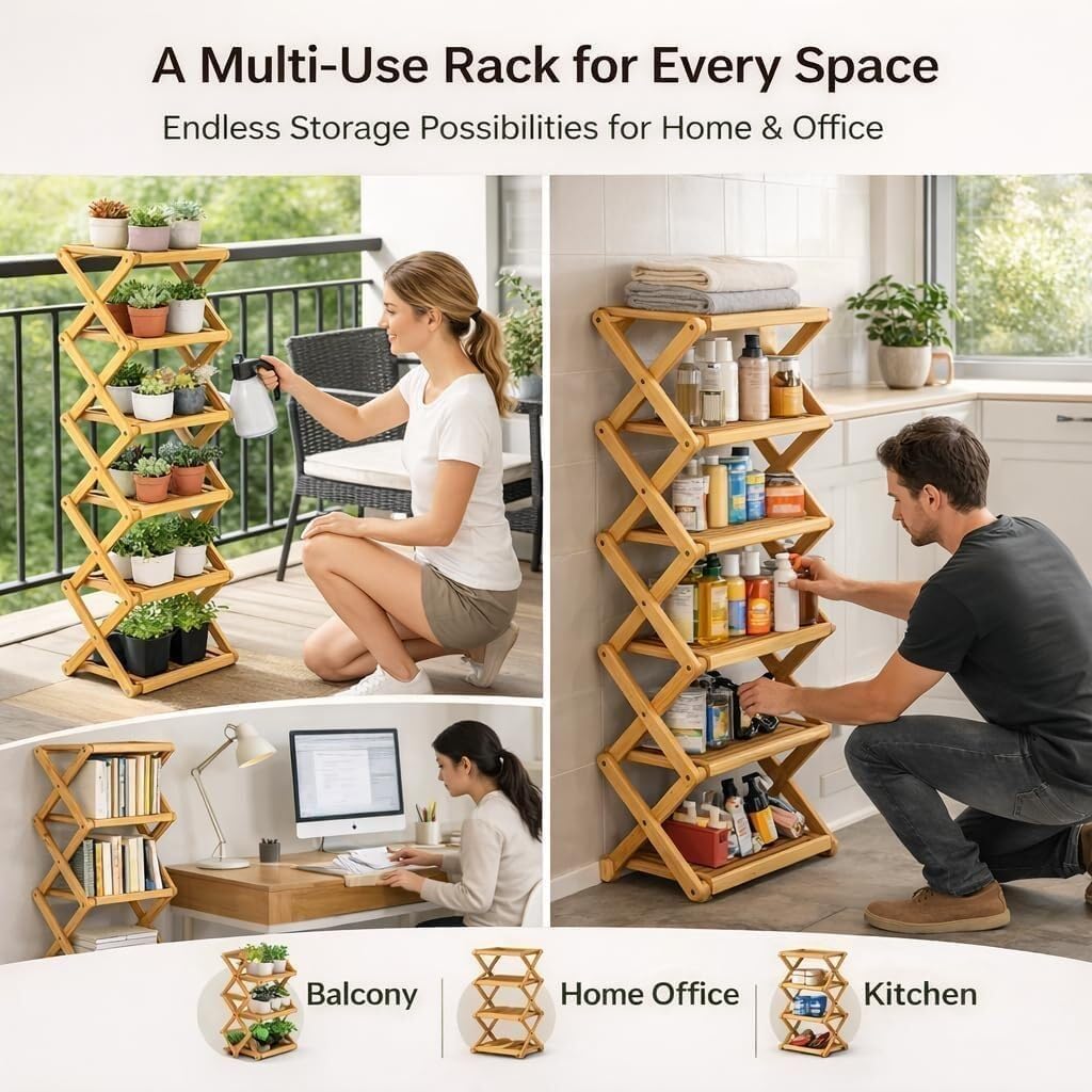 10-Tier Pre-Assembled Bamboo Shoe Rack — A Space-Saving, Foldable Storage Shelf Suitable for Entryways, Closets, and Bathrooms.