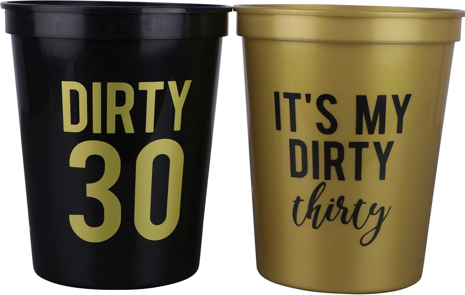 TOP оƒƒERS Dirty Thirty, 30th Birthday Party Cups and 1 Gold It's My Dirty 30 cups, Set of 12, 16oz Black and Gold 30th Birthday Stadium Cups, Perfect for Birthday Parties,Birthday Decorations!
