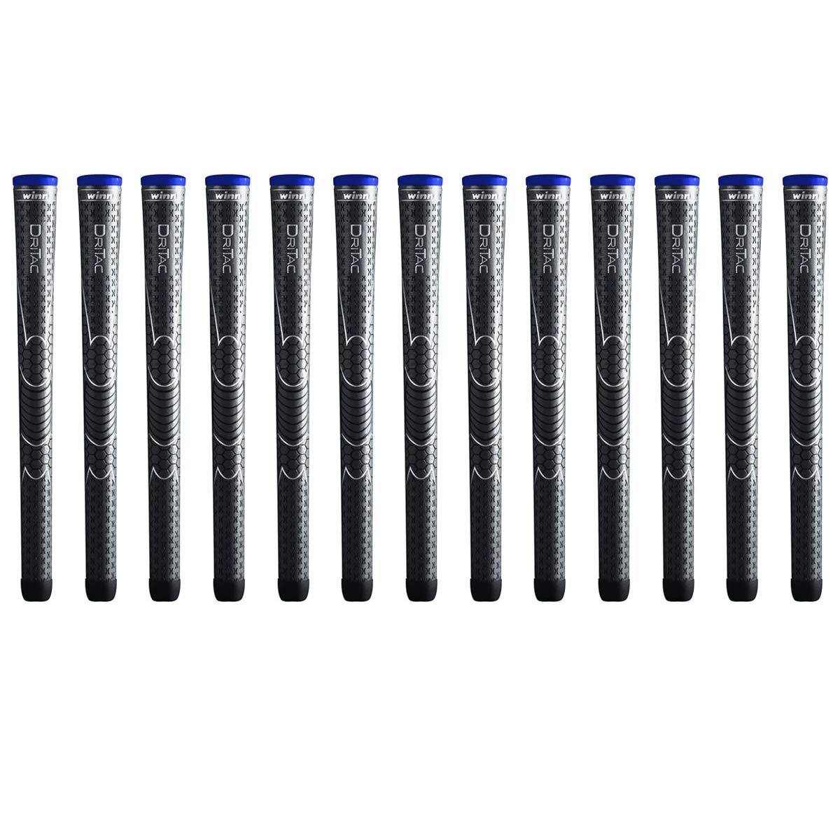 Winn Dri-Tac Midsize (+1/16 Inch) Dark Gray 13 Piece Golf Grip Bundle (