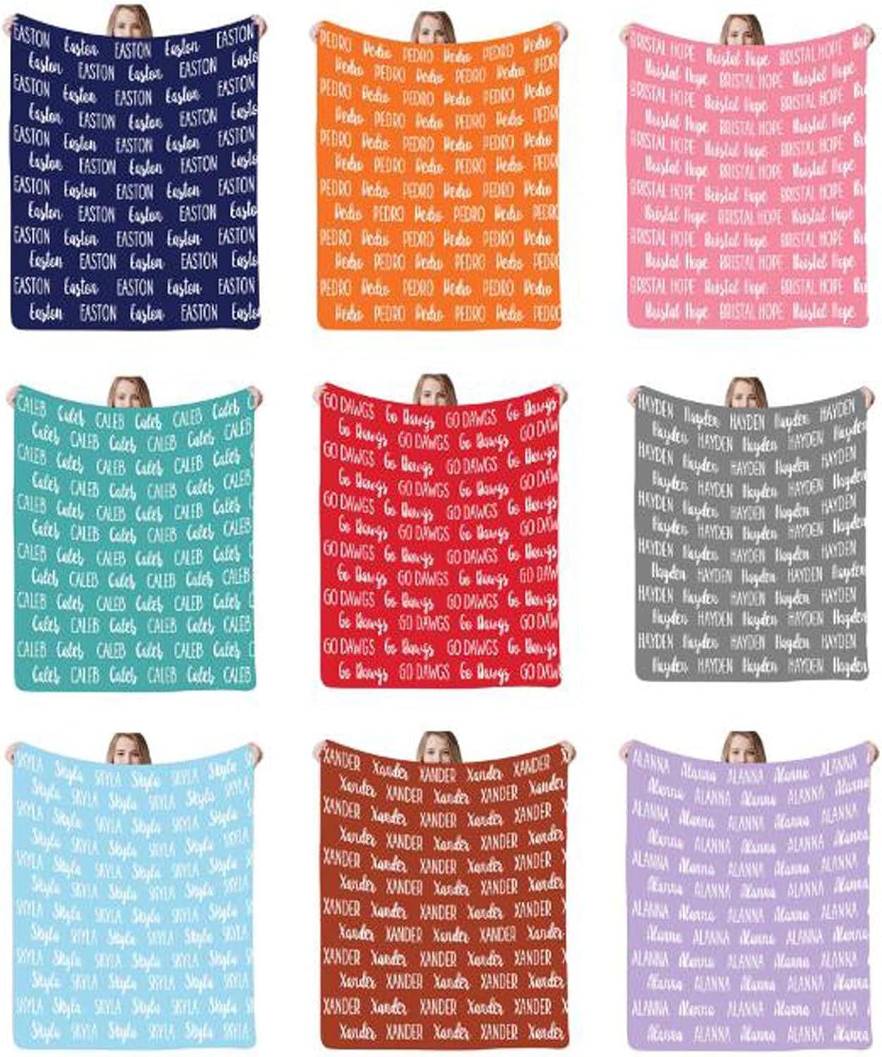 Blanket With Name All Over It Personalized Name Blanket Custom Blanket Customized Blanket with Name