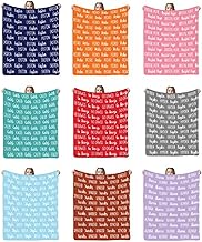 Personalized Name Blanket Custom Blanket Customized Blanket with Name Text for Adult Kid Birthday Christmas Mothers Fathers Valentines Day Personalized Gift (120x150cm)