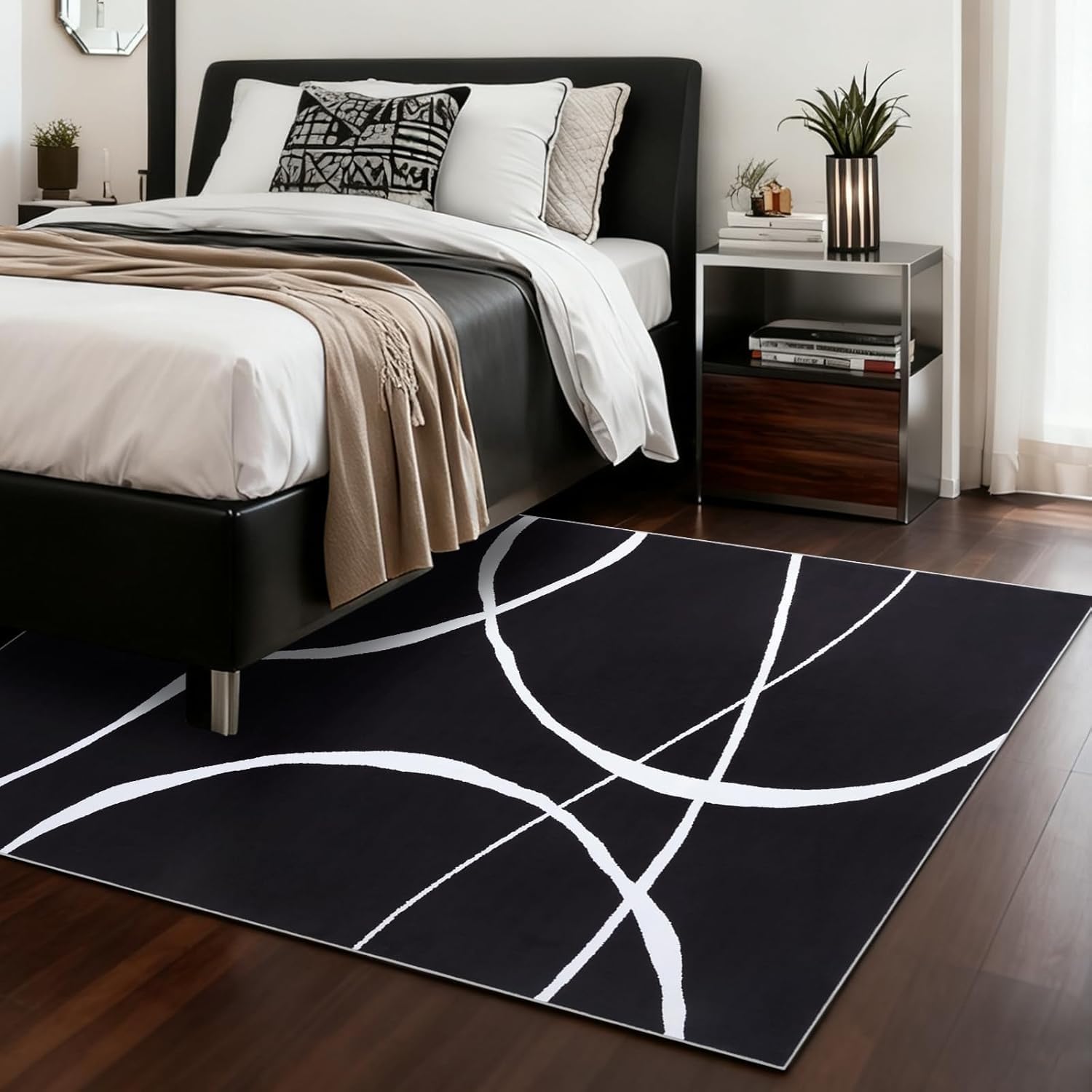 Tapis de salon lavable 200x290 grand format antidérapant et moelleux