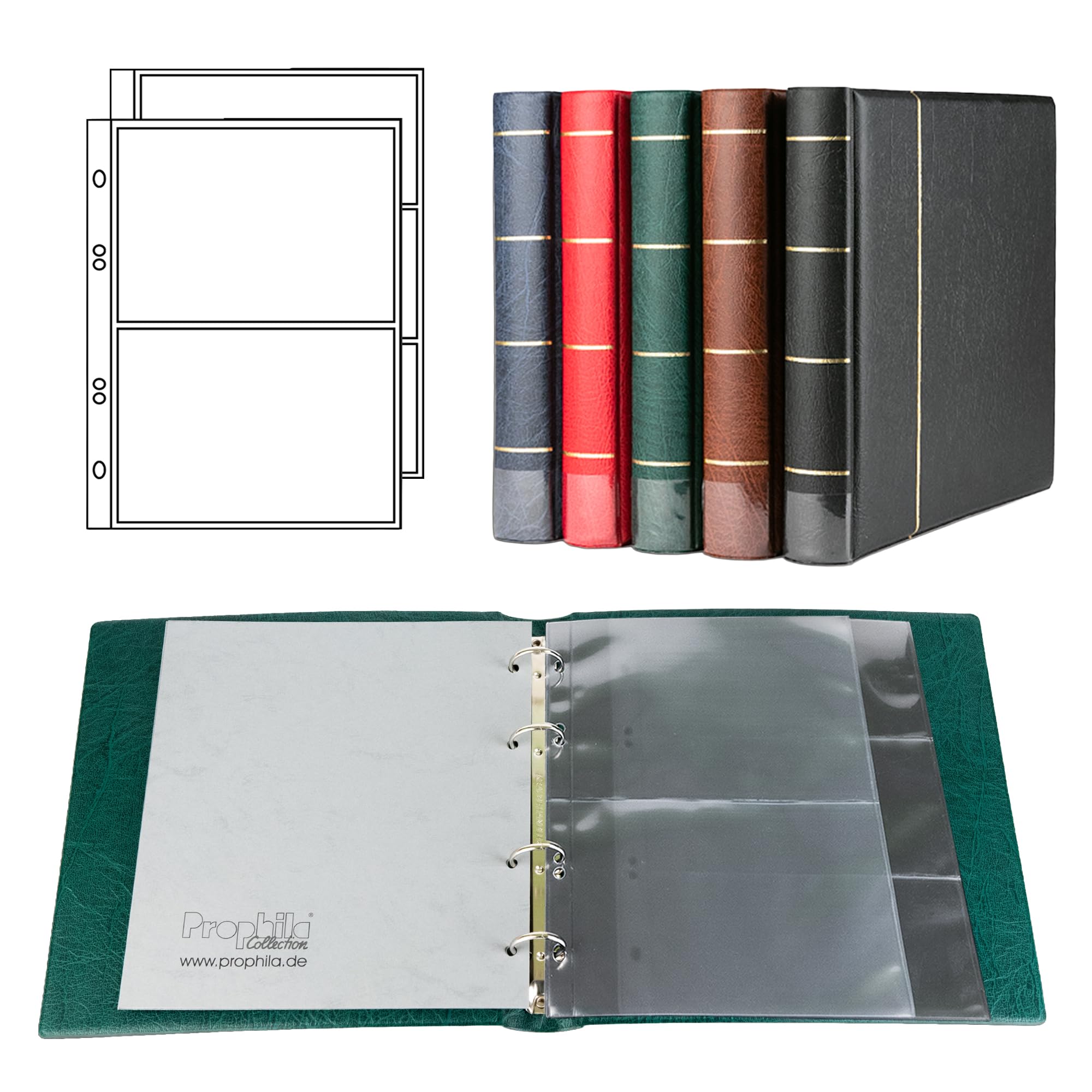 Prophila Collection Green Prophila Banknotes Album With 20 Pockets For 50 Banknotes