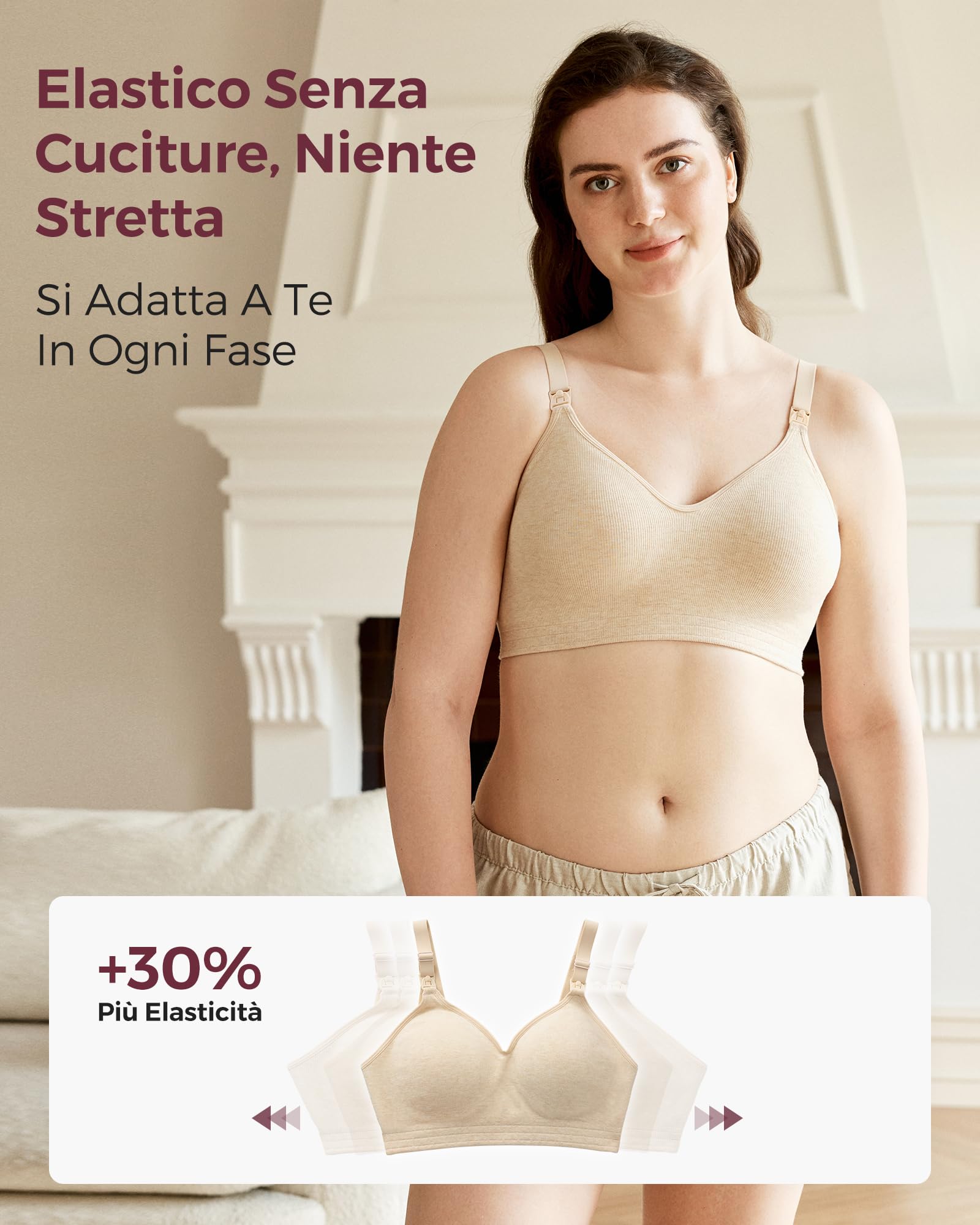 Momcozy Reggiseno allattamento allattamento allattamento morbido senza cuciture in cotone statunitense, imbottitura fissa, senza ferretto, per gravidanza