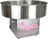 Vista 7 de ANFIRE Máquina profesional comercial de algodón de azúcar cabeza giratoria de 5 "con cuenco de metal de 24 pulgadas y red estabilizadora de hilo