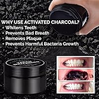 Vista 5 de Paquete de 2 blanqueadores de dientes de carbón activado, blanqueador de dientes de coco natural con cepillo de bambú