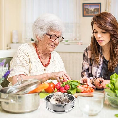 Miniatura 9 de DOITOOL Cesta de vapor apilable de acero inoxidable para cocinar, inserto de vapor de metal de 8.66 pulgadas, cesta de vapor de alimentos para