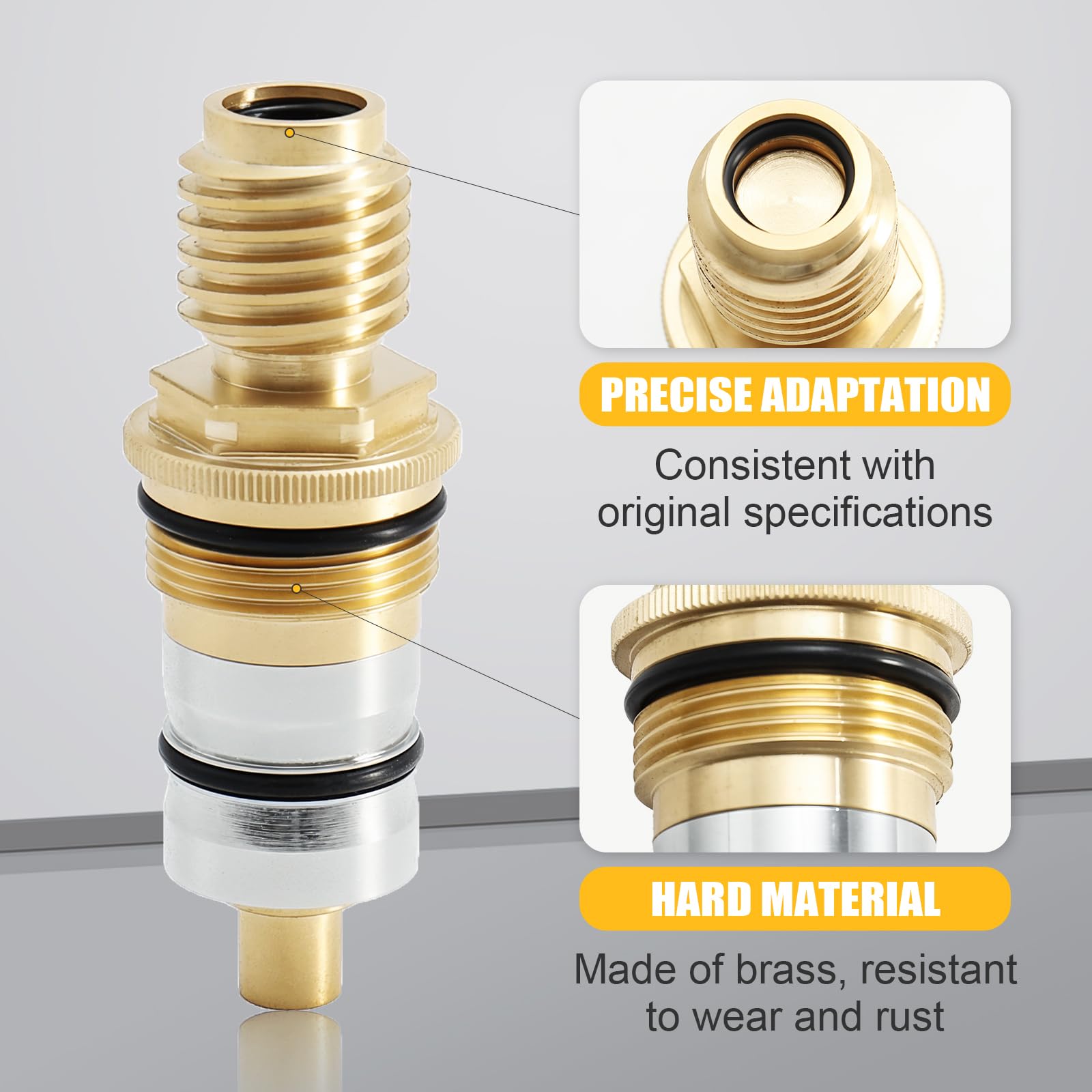 47450000 Cartouche Thermostatique 1/2 Pouce, Unité de Régulation de Température en Laiton, Remplacement pour Mitigeur Grohtherm 1000/3000 & Automatic 2000