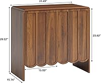Vista 2 de ORRD Sideboard Buffet Cabinet Set of 2, Accent Storage Cabinets with 2 Doors, Farmhouse Wood Cabinet with Adjustable Shelves and Wave Panel for
