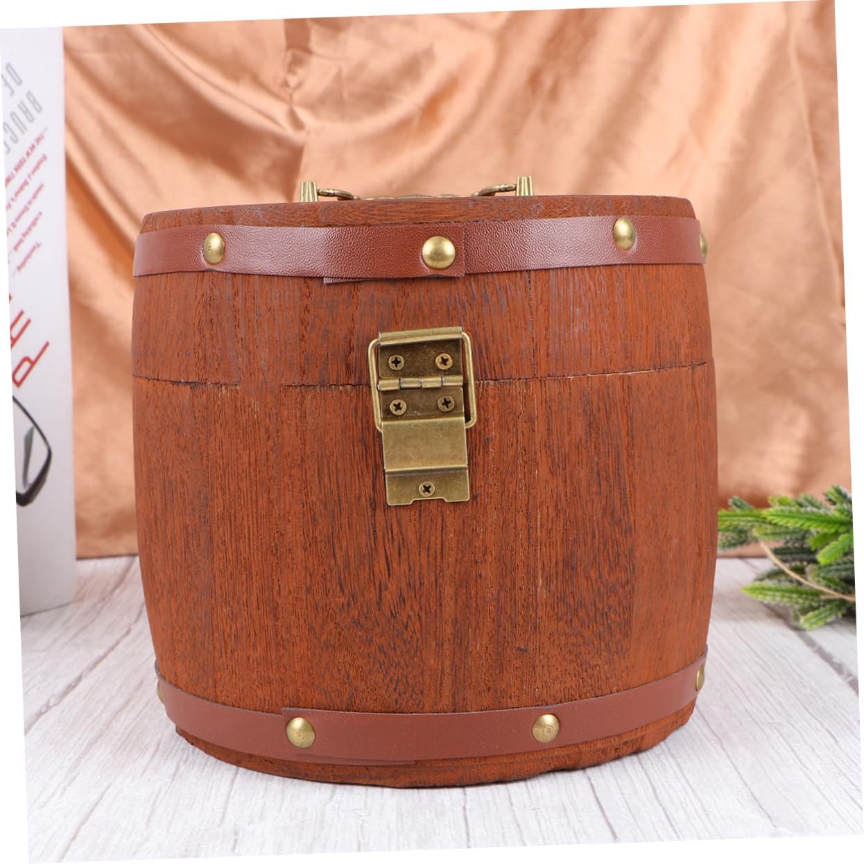 COLLBATH 1pc Retro Wooden Pu-erh Tea Box Chic Tea Canister with Airtight Seal for Storage Storage Case for Coffee and Spices