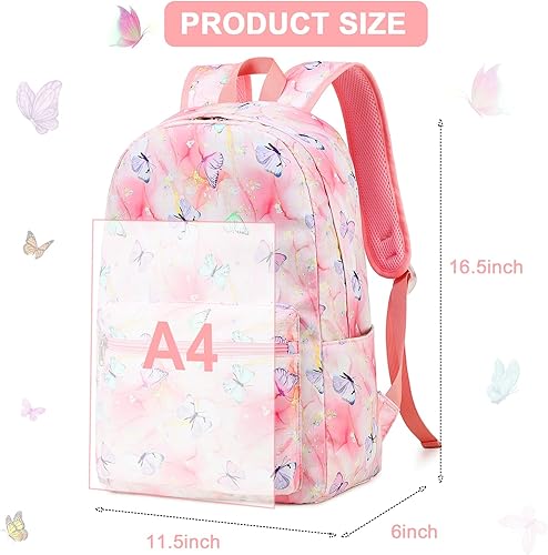 Miniatura 5 de BTOOP Mochila para niños en edad preescolar para niños y niñas, mochila escolar de viaje de 15 pulgadas, para niños de 3 a 8 años, rosado