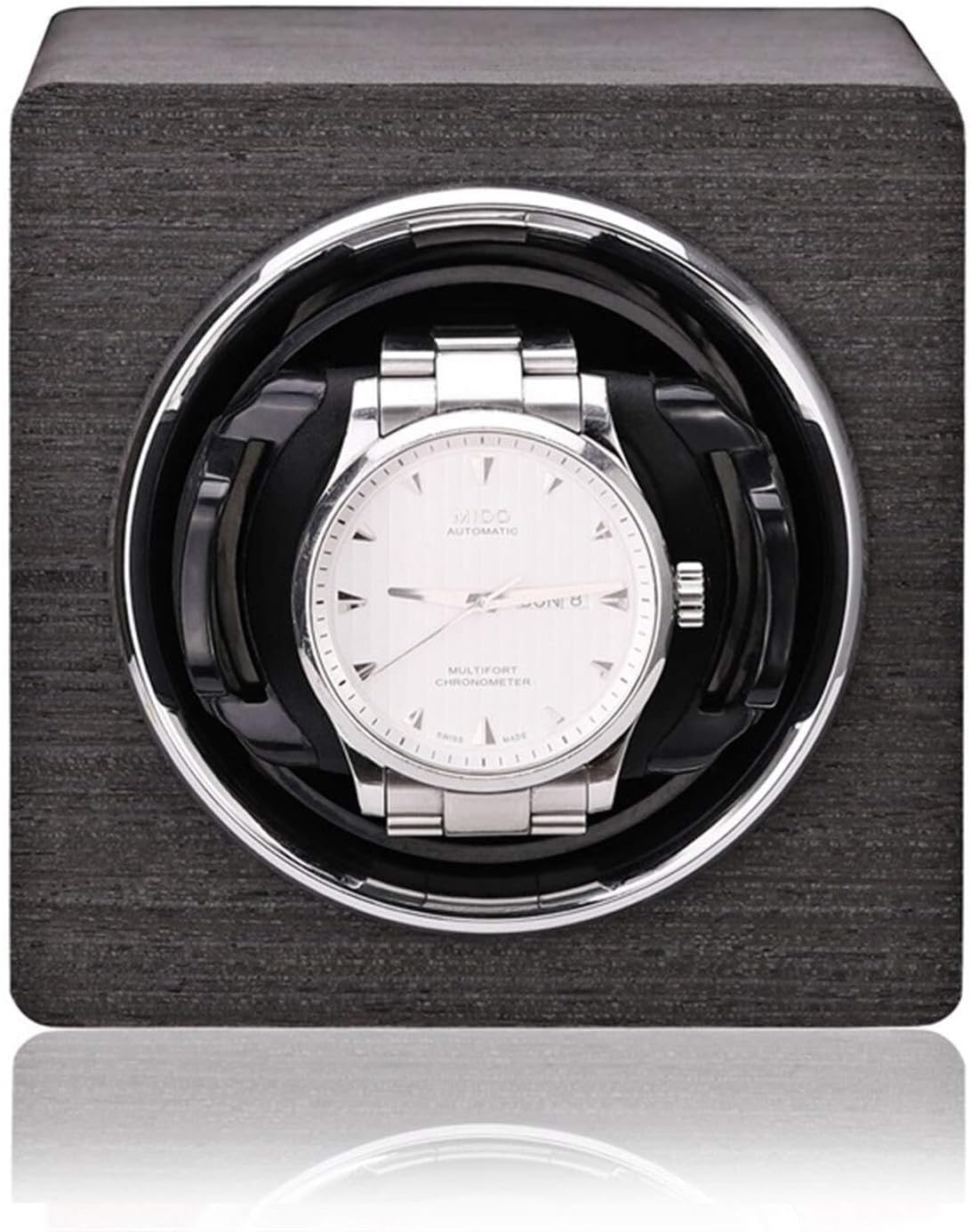 Classic Automatic Mechanical Motor Watch Winder red, Orange and Black Single Spring Mechanism Watch Stand Display Jewelry Storage Box Quiet and Good Operation