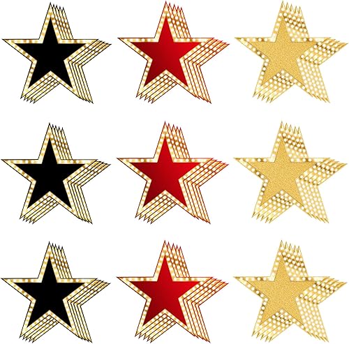 Miniatura 24 de Vuzvuv 48 piezas de recortes de papel de discos de los años 70, 80 y 90 con 100 puntos de pegamento, recortes de discos para decorar tablones de