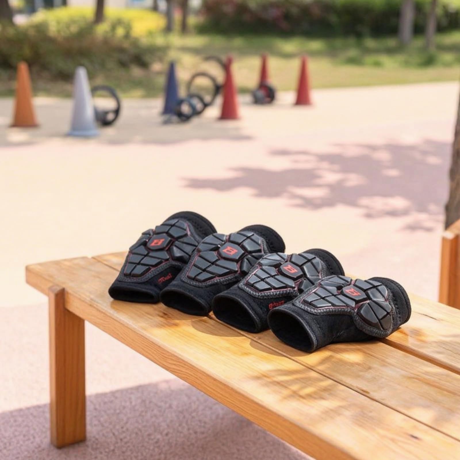 4 Piezas Rodilleras y con Guantes Ajustable Kit Protección con Guantes Ligero Infantiles para Principiantes